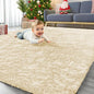 OLANLY Area Rugs for Living Room Bedroom, Machine Washable 4x5.9 ft Soft Fluffy Shaggy Bedside Rug, Indoor Floor Carpet for Kids Girls and Boys, Dorms, Nursery Rooms, Home Decor Aesthetic, Cream