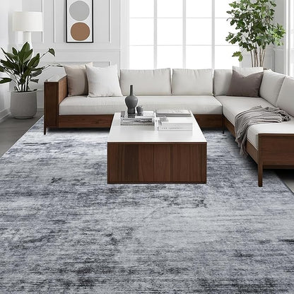 Toneed Abstract Area Rug 7x10 Modern Washable Rug Soft Non Slip Rug Low Pile for Bedroom Living Room Dining Room Grey
