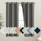 NICETOWN Grizzle Gray Vintage Linen 100% Blackout Curtains for Dining Room, Thermal Insulated Curtains 54" Long, Noise Reducing Window Treatment Drapes for Kitchen, 42" Wide Per Panel, Set of 2
