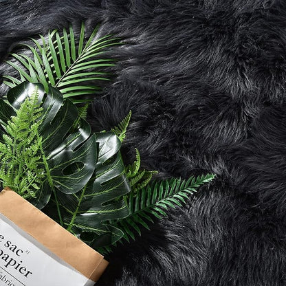 Latepis 5x8 Dark Grey Area Rug for Sofa Floor Bedroom Rugs Living Room Rugs Fluffy Fuzzy Rug for Entertainment Room Luxury Home Decor