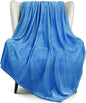 Exclusivo Mezcla Fleece Throw XL Blanket for Couch, Sofa, Super Soft and Warm Washed Blue Blankets, All Season, Cozy, Plush, Lightweight, 50x70 Inches