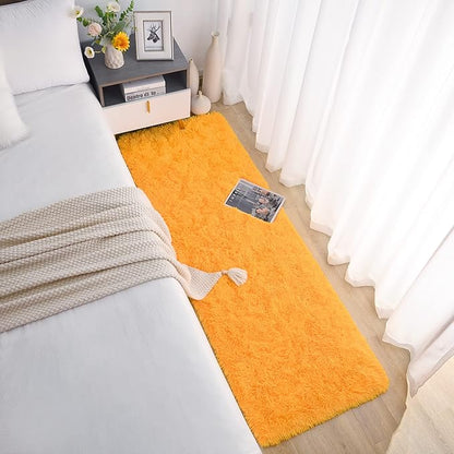 Chicrug Soft Runner Rug for Bedroom Living Room Plush Fluffy Rugs 2x6 Feet, Shag Furry Runner Rug Carpet Non Shedding for Nursery Children Kids Girls Room Home Decorative, Orange