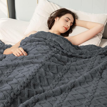 Aganear Blanket Queen Size - Washed Fuzzy Cozy Soft Lightweight Blankets for Couch, Sofa, Bed, Office, Breathable and Skin-Friendly Blanket for All Season Accessories(90"x90", Gray)