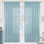 LAMIT Stone Blue 72 inch Linen Curtains for Living Room 2 Panels, Linen Textured Light Filtering Semi Sheer Back Tab and Rod Pocket Panels for Bedroom/Farmhouse, 52 x 72 Inch