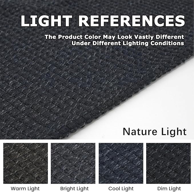KOZYFLY Extra Long Runners for Hallways 3x20 ft Washable Kitchen Runner Non Slip Rubber Backed Hallway Rug Cotton Entryway Runner Rug Floor Carpet for Indoor Hall, Kitchen, Stair, Black/Dark Grey