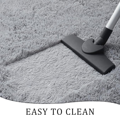 Chicrug Soft Runner Rugs for Bedroom Living Room Plush Fluffy Rug 3x8 Feet, Shag Furry Area Rug Carpet Non Shedding for Nursery Children Kids Girls Room Home Decorative, Grey