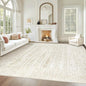 Living Room Rugs 8x10: Washable Moroccan Geometric Boho Rug Farmhouse Non Slip Stain Resistant Large Rug Low Pile Soft Carpet for Bedroom Dining Room Kids Room (Ivory Beige,8'x10')