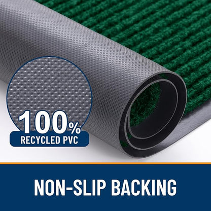 OLANLY Front Door Mat Indoor Outdoor Entrance, 2-Pack 71 x 23 Inch, Waterproof Heavy Duty Doormat, Fade Resistant, Low Profile, Easy Clean Patio Porch Welcome Floor Mats for Entry, Green