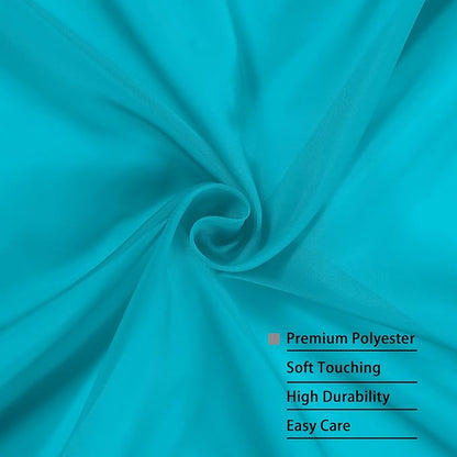OWENIE Turquoise Blue Sheer Curtains, Sheer Curtains 84 inch Length 2 Panels Set, Rod Pocket Voile Fimly Sheer Drapes for Living Room/Bedroom, 2pcs, Each 42" W x 84" L