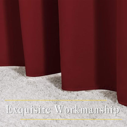 NICETOWN Blackout Burgundy Red Curtains and Drapes - Window Treatment Thermal Insulated Solid Grommet Blackout Draperies for Kitchen/Cafe (Set of 2, W34 x L50)
