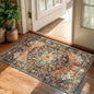 Yamaziot Washable Area Rug, 2x3 Small Entryway Rug Non-Slip Boho Vintage Rug with Rubber Backing, Polyester Soft Distressed Floor Carpet for Indoor Door Mat, Kitchen, Laundry Bathroom