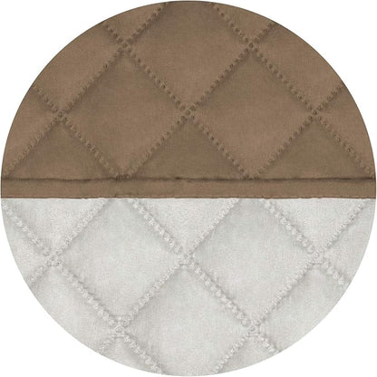 PureFit Reversible Quilted Sofa Cover, Water Resistant Slipcover Furniture Protector, Washable Couch Cover with Non Slip Foam and Elastic Straps for Kids, Dogs, Pets (X Large , Camel/Ivory)