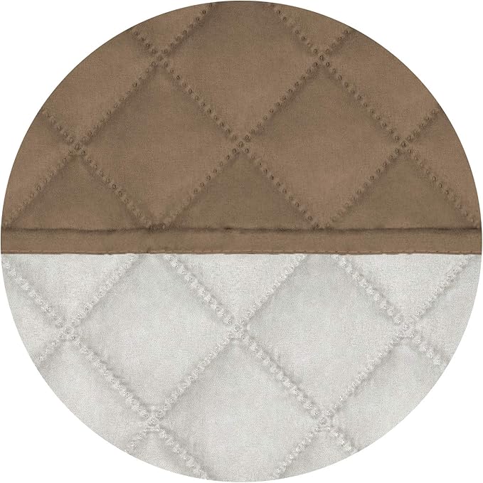PureFit Reversible Quilted Sofa Cover, Water Resistant Slipcover Furniture Protector, Washable Couch Cover with Non Slip and Elastic Straps for Kids, Dogs, Pets (Chair, Camel/Ivory)