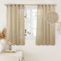 LAMIT Brown Semi Sheer Linen Curtains 48 Inch Length 2 Panels, Light Filtering Panels Back Tab and Rod Pocket Neutral Drapes for Kitchen/Window/Loft Room, 34 x 48 Inch