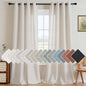 H.VERSAILTEX 2 Pack Ultra Luxurious High Woven Linen Elegant Curtains Grommet Semi Sheer Curtain Panels Light Filtering Privacy Panels Drapes, Nickel Grommet, Extra Long 52x108-Inch, Heathered Natural