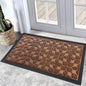 Bulijojo Sturdy Front Entrance Doormats,Durable Heavy Duty Welcome Mat,Thick Absorbent Natural Rubber Non Slip Mat,Easy Clean Entryway Mat Geometric Brown 23"x35"
