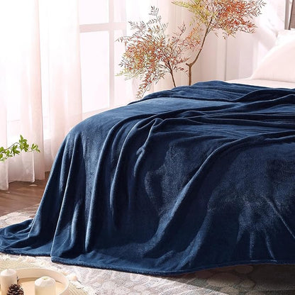 BEDELITE Fleece Blanket Navy Blue Throw Blanket for Couch & Bed, Luxury Plush Cozy Fuzzy Blanket 50" x 70", Super Soft Warm Lightweight Fall Throw Blanket for Travel Camping