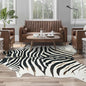 AROGAN Western Faux Fur Zebra Rug, 5.2x6.3 Feet Premium Animal Skin Print Rug, Sturdy Faux Zebra Hide Rugs for Wall Decor, Western Floor Carpet for Bedroom Living Room, Black and White