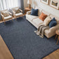 FinRèc Low Pile 5x7 Washable Area Rugs for Bedroom Living Room, Thin Rug Solid Color, Non-Slip Carpet Indoor for Home Decor (Navy Blue)