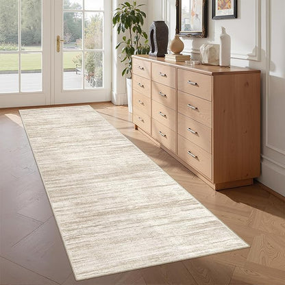 2x6 Runner Rug Non Slip for Entryway, Washable Runners for Kitchen, Soft Thin Hallway Rug for Bedroom, Laundry, Small Stain Resistant Indoor Door Mat(2'x6', Brown/Beige)