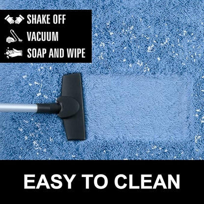 LOCHAS Ultra Soft Indoor Modern Area Rugs Fluffy Living Room Carpets for Children Bedroom Home Decor Nursery Rug 5.3x7.5 Feet, Cobalt Blue