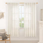 LAMIT 68 inch Length Linen Curtains for Living Room 2 Panels, Linen Textured Light Filtering Semi Sheer Back Tab and Rod Pocket Window Curtain Panels for Bedroom/Farmhouse, Cream, 52 x 68 Inch
