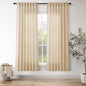 Nanspring Tan Semi Sheer Curtains 72 Inches Long for Bedroom Back Tab Rod Pocket Light Filtering Privacy Drapes Cotton Linen Textured Farmhouse Living Room Curtain 52X72 Inches,2 Panels
