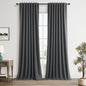 Guken 100% Blackout Curtains 84 Inch Length 2 Panels Set for Living Room Bedroom Back Tab Thermal Insulated Black Out Linen Drapes Room Darkening Blazer Grey,52x84