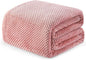 Exclusivo Mezcla Fleece Bed Blanket Twin Size, Super Soft and Warm Blankets for Couch, Sofa and Bed Waffle Textured, Cozy, Fuzzy and Lightweight (Dusty Pink, 60x80 inches)