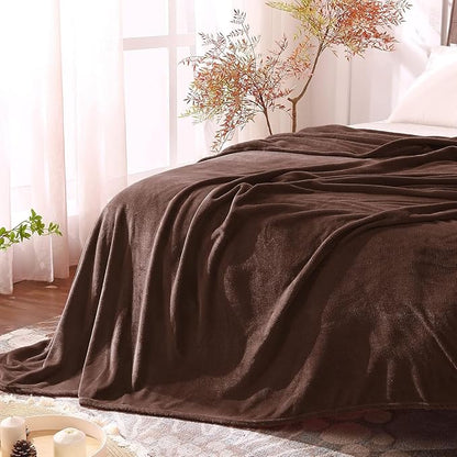 BEDELITE Fleece Blanket Brown Full Blankets for Couch & Bed, Luxury Plush Cozy Fuzzy Blanket 84" x 90", Super Soft Warm Lightweight Throw Blanket for Travel Camping