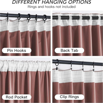 RYB HOME Pink Velvet Curtains 72 inches with Hook Belt, Soft Fabric Room Darkening Thermal Insulated Luxurious Home Decor Curtains for Living Room Bedroom, W 52" x L 72", 2 Panels Set