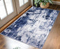 KOZYFLY Modern Abstract 3x5 Area Rug Washable Bedroom Rug Throw Entry Mat Non-Slip Stain Resistant Carpet Dining Room Rug with Soft Low Pile for Living Room Kitchen Bath Office, Navy Blue/Grey/White