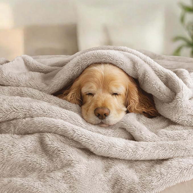 Exclusivo Mezcla Plush Fuzzy Fleece Bed Blanket King Size, Super Soft, Fluffy and Warm Blankets for Couch, Bed, All Season (Camel, 90x104 inches)
