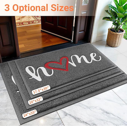 StepLively Door Mat Home Welcome Mats Outdoor and Indoor, Heavy-Duty Low-Profile Non-Slip Durable Front Welcome Mat Doormat for Home Entrance, Outside Entry, Yard, Floor, Patio (32''x20'', Grey)