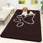 OLANLY Dog Door Mat for Muddy Paws 70x46, Paw Print Design, Absorbs Moisture and Dirt, Absorbent Non-Slip Washable Doormat, Quick Dry Chenille Mud Mat for Dogs, Entry Indoor Entryway Carpet, Brown