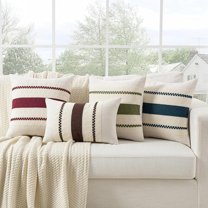 Fancy Homi Set of 1 Boho Coral Lumbar Decorative Throw Pillow Cover 12x20 Inch for Couch Bed Sofa Chair, Modern Organic Farmhouse Home Decor, Soft Cotton Cute Accent Rectangle Cushion Case