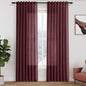 Nanspring Burgundy Linen Curtains 84 Inch Length 2 Panels Set for Living Room Rod Pocket Back Tab Light Filtering Window Drapes for Bedroom Dining Room Protect Privacy Modern Farmhouse Decor 52x84