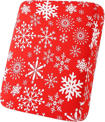 hyha Printed Couch Cushion Covers, Floral Sofa Covers Washable for Cushion Couch, Stretch Pattern Outdoor Cushion Covers for Patio Furniture with Elastic Bottom(Small, Christmas Snowflakes)