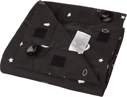 Amazon Basics Portable Blackout Curtain Shade with Suction Cups, 50" W x 78"L, 2-Pack, Moon and Stars