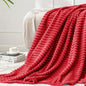 BEDELITE Fleece Throw Blanket for Couch – 3D Ribbed Jacquard Soft and Warm Decorative Fuzzy Blanket – Cozy, Fluffy, Plush Lightweight Red Throw Blankets for Bed, Sofa, 50x60 inches