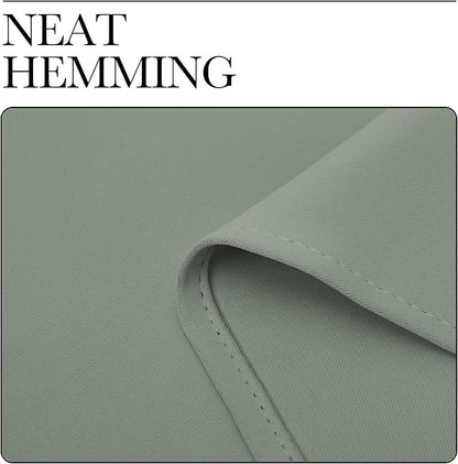 NICETOWN Greyish Green Blackout Curtains 120" Long for Office, Dining Room, Guest Room, 55" Wide, 2 Pieces, Sound Reducing Heat and Cold Block Curtain Panels for Modern Room Decorative