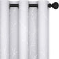 Deconovo Greyish White Curtains, Room Darkening Curtain, Thermal Insulated Soundproof Drapes, Silver Branch Print, 42 x 63 Inch Long, Grommet Window Panels for Living Room Bedroom Nursery, Set of 2
