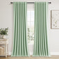 Guken 100% Blackout Curtains 120 Inch Length 2 Panels Set for Living Room Bedroom Back Tab Thermal Insulated Black Out Linen Drapes Room Darkening Window Curtains Aqua Green 52x120