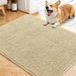 OLANLY Dog Door Mat for Muddy Paws 40x32, Absorbs Moisture and Dirt, Absorbent Non-Slip Washable Doormat, Quick Dry Chenille Mud Mat for Dogs, Entry Indoor Entryway Carpet for Inside Floor, Sand