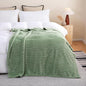 Sage Green Fleece Throw Blanket 50”×70” for Couch Sofa Bed,Super Soft Cozy Plush Microfiber Flannel Blanket with Stripes Design Lightweight for Adults,Woman,Girls