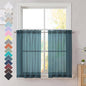 OVZME Dusty Blue Sheer Curtains 36 inches Long, Short Kitchen Window Treatment Solid Sheers Cafe Curtains Bathroom Voile Half Window Curtains 2 Panels, Rod Pocket, 42" Wx36 L