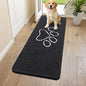 Smiry Dog Door Mat for Muddy Paws, Absorbent Dirt Trapper Non Slip Quick Dry Washable Chenille Mat for Mud Dogs, Entry Rug for Indoor and Outdoor (54x24 Inches, Black and White)