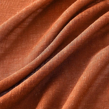 MIULEE Rust Curtains 90 Inch Length 2 Panels for Bedroom Living Room, Terracotta Soft Thick Linen Textured Window Drapes Semi Sheer Light Filtering Back Tab Rod Pocket Burlap Look Fall Decor