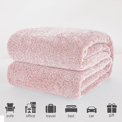 Exclusivo Mezcla Plush Fuzzy Fleece Bed Blanket King Size, Super Soft, Fluffy and Warm Blankets for Couch, Bed, All Season (Mixed Pink, 90x104 inches)