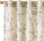 Lazzzy Grey Floral Linen Curtains 84 Inch Farmhouse Back Tab Drapes for Living Room Bedroom Light Filtering Vintage Grandmillennial Rod Pocket Curtains, 2 Panels, W38 x L84, Grey on Beige